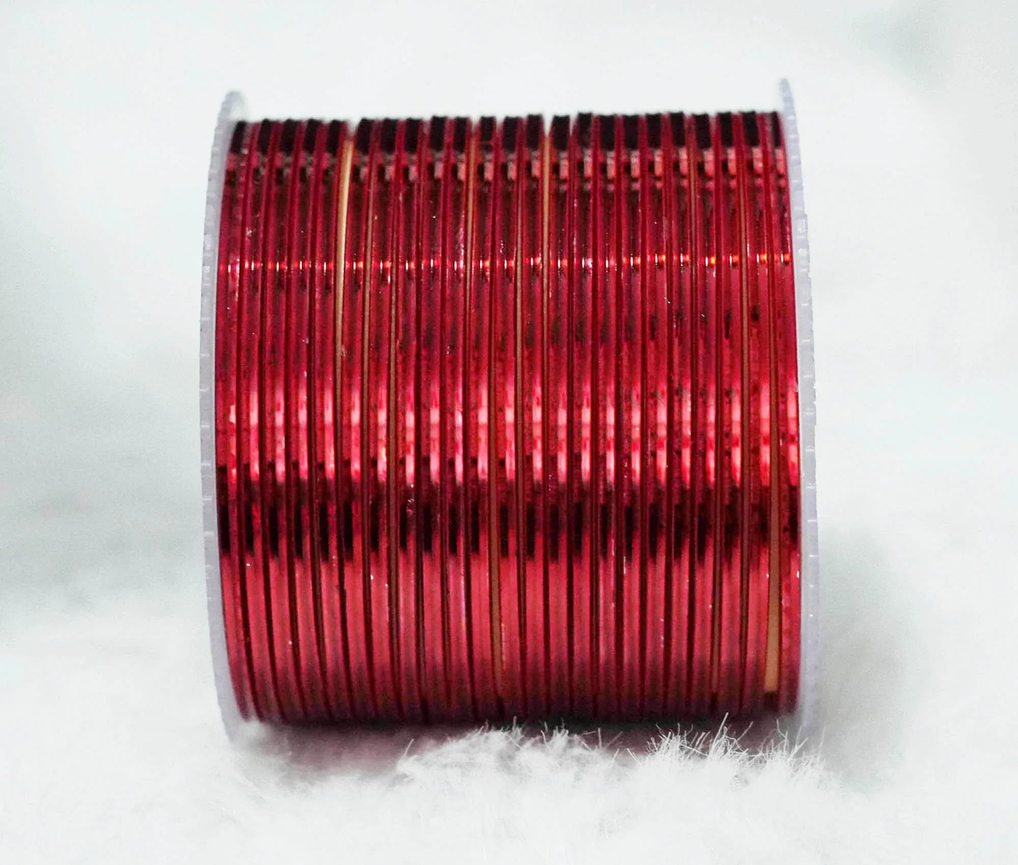 Red Color Glossy Metal Bangle for Women & Girls (Pack of 24) - The Golden Cascade